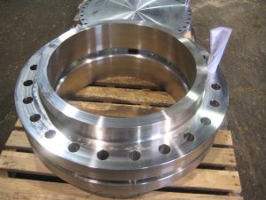 24" 300# Lap Joint Flanges for Type B Stub Ends ready for inspection.