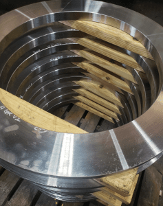 Flat Faced Lightweight Hub Flanges in Production phase